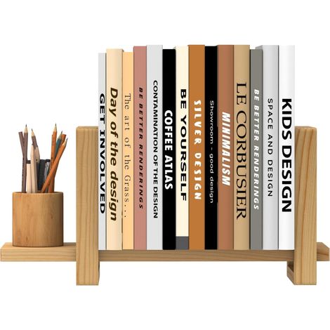 Étagère de bureau réglable en bois - Étagère de rangement extensible - Pour la maison, le bureau, l'école - Jaune (1/5)