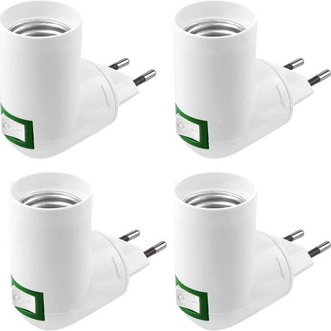 casquillos E27 con interruptor, CA 220 V, para construcción, adaptador E27, lámpara de pared, cocina, portalámparas LED (blanco)
