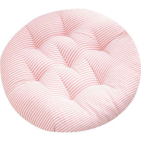 Coussins de chaise ronds rembourrés pour chaise de jardin, salle à manger, chaise de bureau 40cm Fontainebleau rose (1/5)