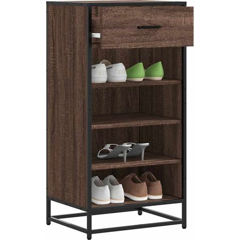 Schuhregal Braun Eichen-Optik 48x38x97,5 cm Holzwerkstoff