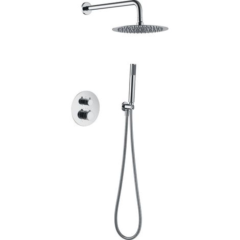 IMEX Kit Dusch-Einbauarmatur thermostatisch Line aus Edelstahl und verchromtem Messing Duschkopf Ø25 PVC-Schlauch TURN CLEAN SYSTEM Imex-GTD038 (1/2)