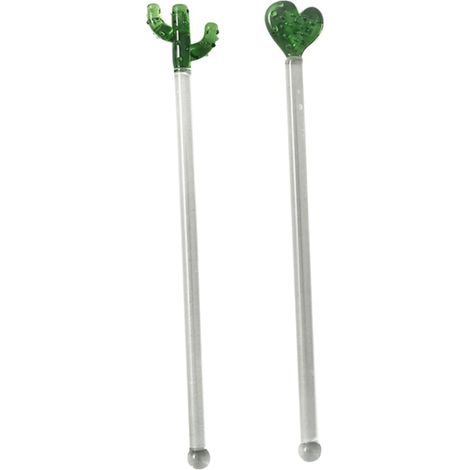 Agitateurs à Cocktail en verre créatifs, 2 pièces, conception ergonomique pour mélanger, adaptés aux Cocktails, lait, décoration Unique pour toute Occasion (1/5)