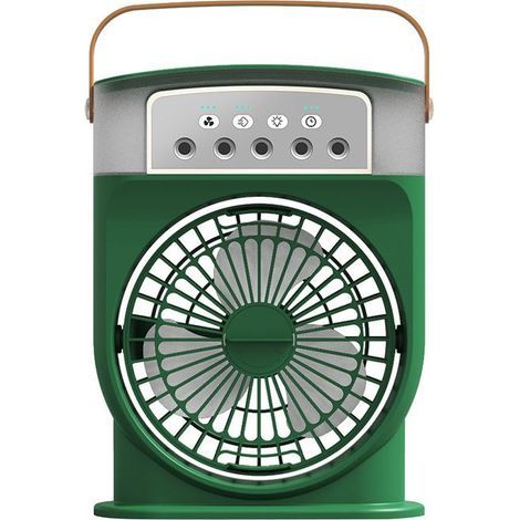 Mini climatiseur portable 4 en 1, silencieux, ventilateur portable, mini refroidisseur, climatiseur à eau Type-C avec minuteur (vert) (1/5)