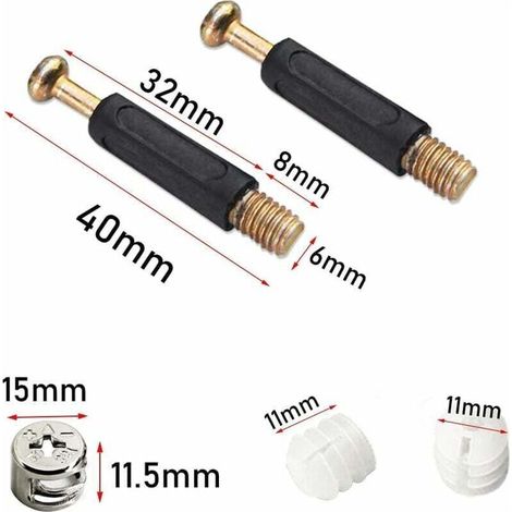 Raccords d’assemblage pour meubles – 25 pièces connecteurs excentriques 3-en-1 pour armoires, tables et placards (1/3)