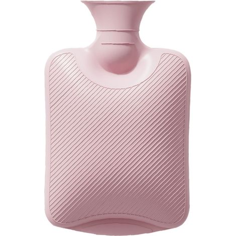 Bouteille d'eau chaude anti-explosion portable en PVC, coussin chauffant avec housse lavable rose 2000ml (1/5)