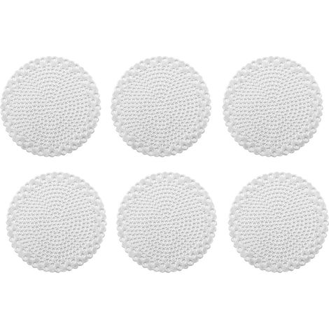 Lot de 6 Dessous de Verre Ronds Argentés en Plastique - Protège-Table Design 10 x 10 cm - PANGIVO (1/3)