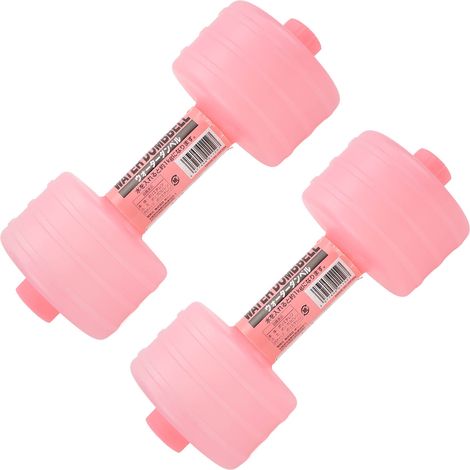 Haltères à eau (lot de 2) - Poids ajustables - Équipement de musculation pour la maison et le bureau - Rose (1/5)
