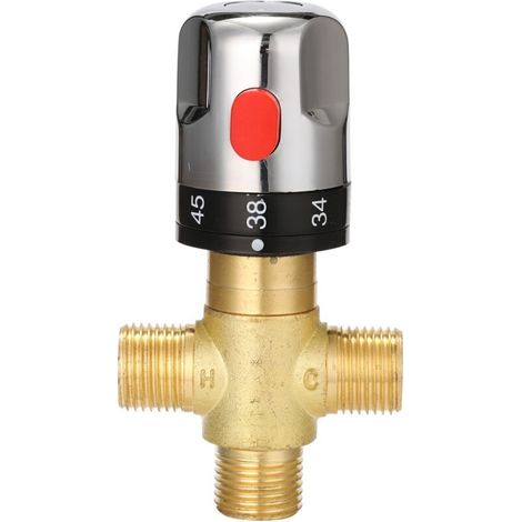 Rubinetto miscelatore termostatico regolabile per bagno, rubinetto miscelatore per acqua calda in ottone (1/5)