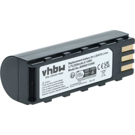 vhbw Akku kompatibel mit Leuze HS6578 Barcodescanner POS (2200 mAh, 3,7 V, Li-Ion)