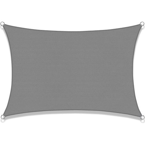 MINKUROW Vela de Sombra Rectangular 2x3m Vela de Sombra Transpirable Protección UV para Patio Jardín, Terraza, Exterior, Balcón, Gris Carbón (1/5)