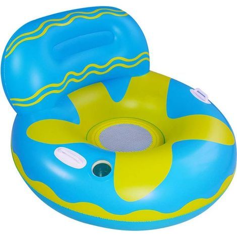 Pool Float, Floating Hammock, Beach Floats, Adult Floating Inflatable Hammock, Inflatable Swimming Ring with Backrest and Armrest Inflatable Sun Lounger for Summer Swimming Pool (Blue) (1/5)