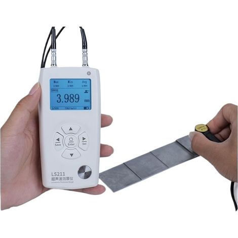 Jauge d'épaisseur à ultrasons for Acier, métaux, Plastique, Verre, PVC et tuyaux LS211, portée 600 mm, Application Bluetooth(LS211) (1/5)