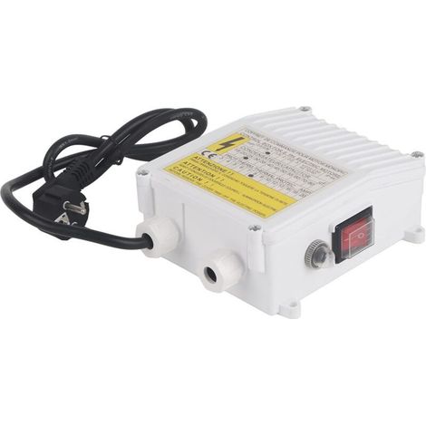 Boîtier de Commande de Pompe, Contrôleur de Pompe de Puits, Disjoncteur de Protection Thermique Intégré(750W 1HP 40uf 18A Prise UE 220V)