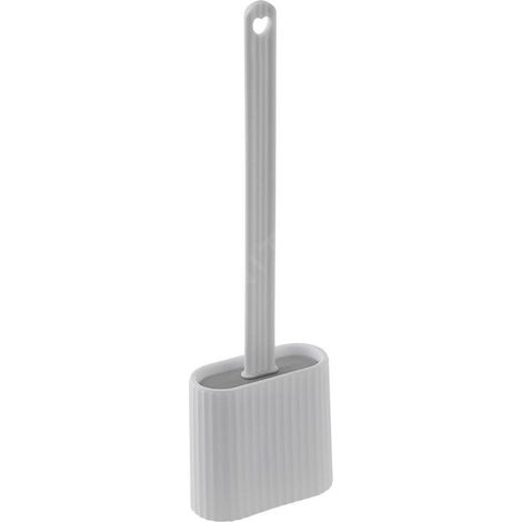 Brosse de toilette/support en silicone, blanc (1/5)