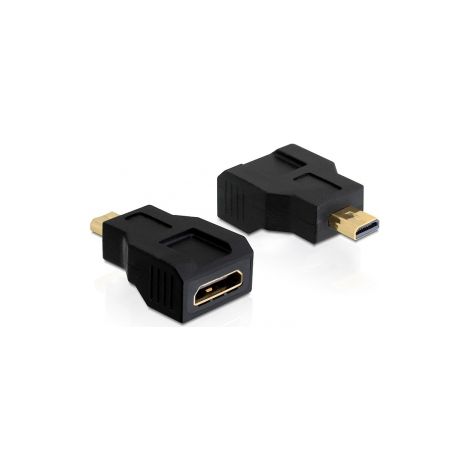 DeLOCK 65271 cambiador de género para cable 19 pin HDMI - C 19 pin HDMI micro D Negro