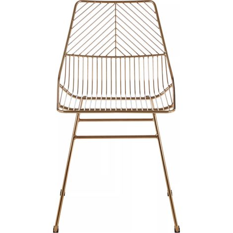 Interioirs by Premier Small Gold Metal Wire Chair, Sturdy Metal Chair for Kitchen, Outdoor Tapered Metal Chair for Patio, Lawn (1/5)