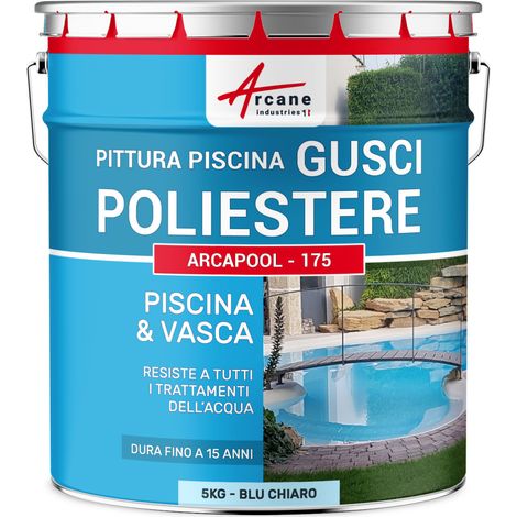 Pittura per piscine e vasche in vetroresina - ARCAPOOL - 175 - 5 kg (fino a 15m² per 2 strati) Azzurro - ARCANE INDUSTRIES (1/5)