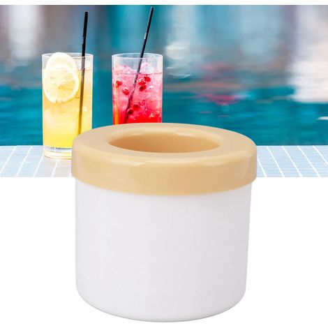Bac à glaçons cylindrique en silicone, moule à glaçons en silicone, gobelet à glaçons, machine à glaçons, boîte de rangement pour glaçons, mini-gobelet, seau à glace, glaçons jaune (1/5)