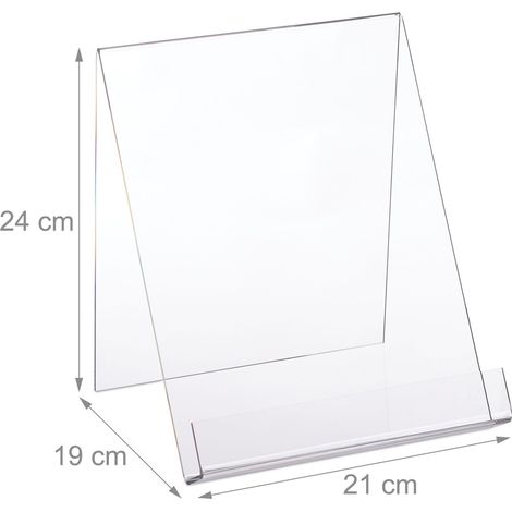 Supporto per libri leggio da lettura 24 x 21 x 19 cm pratico utilizzo decorazione ufficio in acrilico trasparente 130007067