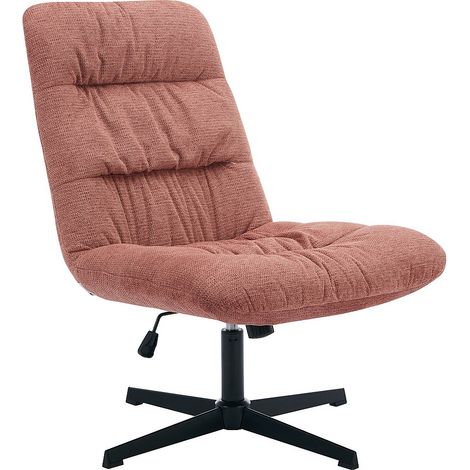 Poltrona girevole in Tessuto chiné Terracotta  - SELENDO