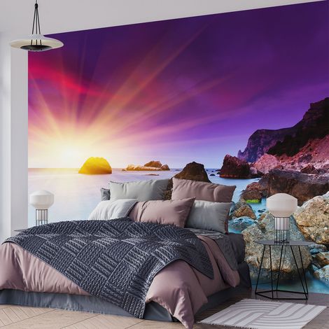 Papier peint panoramique - Couché de soleil - 130 cm x 87 cm (1/4)