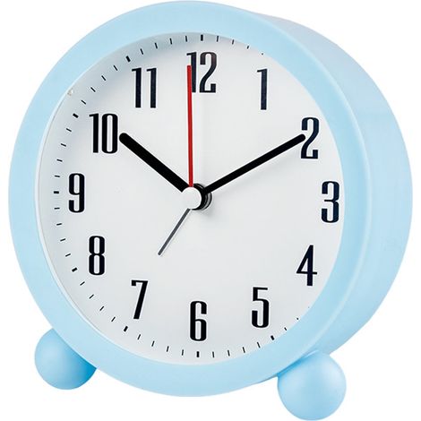 Réveil Analogique - Avec Veilleuse - Fonctionnement Sur Pile AA - Silencieux - Pour Chambre Enfant Étudiant Bureau - 11 cm (1/5)
