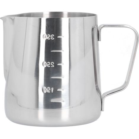 Mousseur à café en acier inoxydable de 400 ml avec bec verseur pointu, mousseur à lait avec balance (1/5)