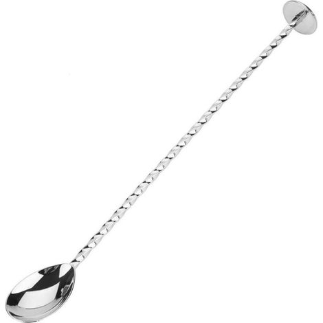 Cocktail Mixing Spoon, Coffee Drink Mixing Tool, Stainless Steel with Long Handle for Bar, Coffee Shop, Twisted Bar Spoon (1/5)