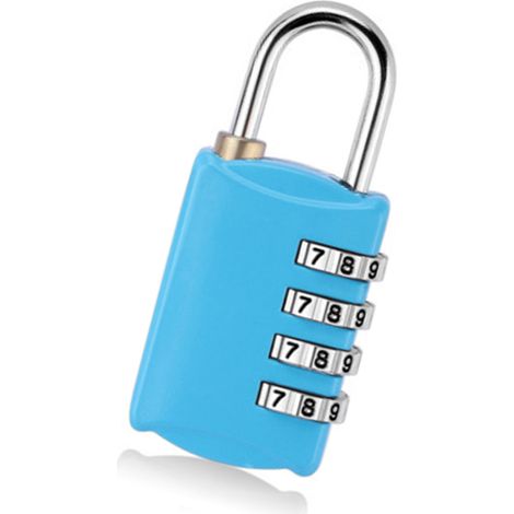 Cadenas à combinaison en alliage de zinc, bleu ciel, pour valises et classeurs.