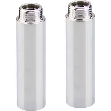 Lot de 2 rallonges de robinet 1/2" x 200 mm, 1/2" IG x 1/2" AG G1/2", rallonge filetée DN15, rallonge de pommeau de douche, valves d'angle (1/5)