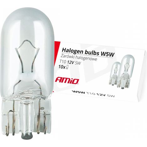 Bombillas halógenas W5W T10 5W W2.1x9.5d 12V 10 unidades (E8) amio-01483 (1/2)