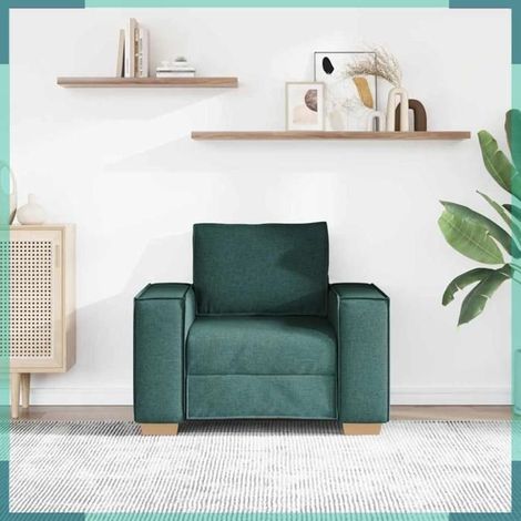 4104965 Canapé Fauteuil Vert Foncé 100x78x84 cm Tissu (1/5)