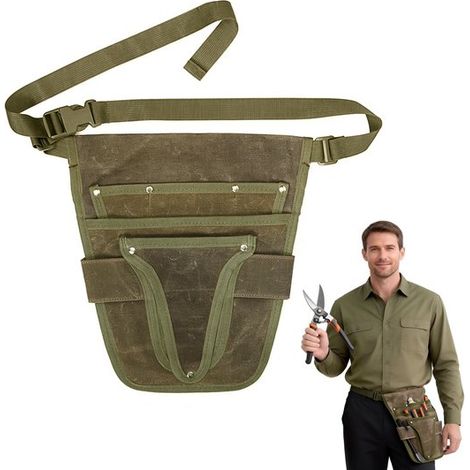 Bolsa de herramientas de jardinería de lona para la cintura, 3028,5 cm, Portátil, Impermeable, Duradera, con bolsillos, Delantal de jardinero (1/5)