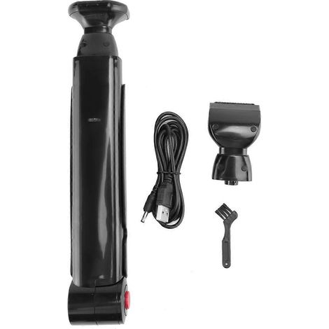 Rasoir de dos pour homme à manche long, rechargeable par USB, grande lame --- (1/5)