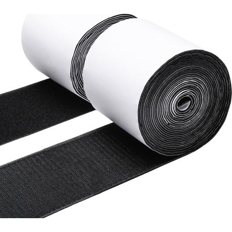 Ruban auto-agrippant robuste 10 cm x 500 cm, adhésif, antidérapant, double face, pour coussin de canapé, noir (1/5)