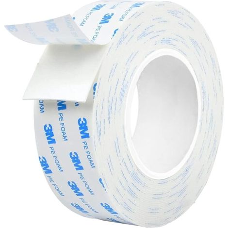 tapes - Ruban Adhésif Double Face 3M 1600T Pour Intérieur et Extérieur, Étanche, Ruban de Montage Pour Objets Lourds, Mousse PE, Fixation d'Objets, Applications Permanentes - (19 mm x 3 m)