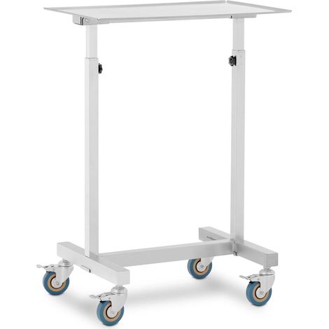 Tavolo portastrumenti mobile 600 x 400 mm Altezza regolabile Acciaio inox, gomma (1/5)