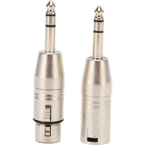 2 Pièces Adaptateur 1/4 de Pouce TRS vers XLR Mâle Stéréo vers Femelle/Mâle 3 Broches pour Connexion Audio Équilibrée (1/5)