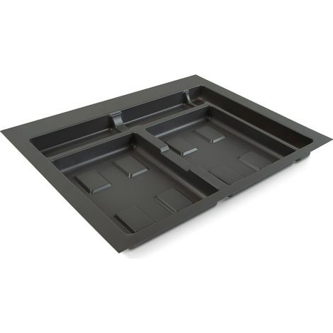 Emuca Base para contenedores cajón cocina, módulo 600 mm, Plástico, Gris antracita