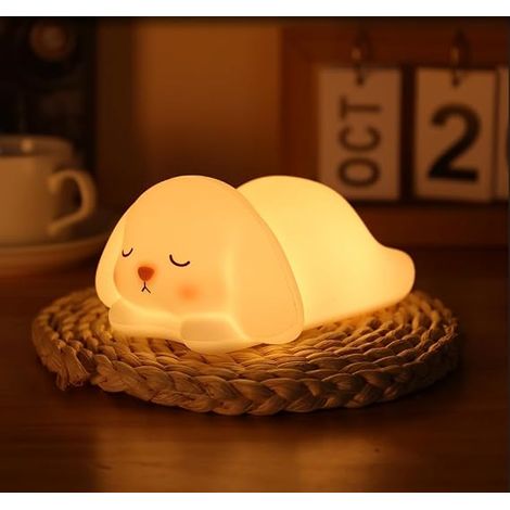 mignon lapin enfants silicone Night Light, 7 variations de couleur, fonction tactile, chargement USB, idéal pour les cadeaux d'anniversaire pour les enfants, les petits (1/5)