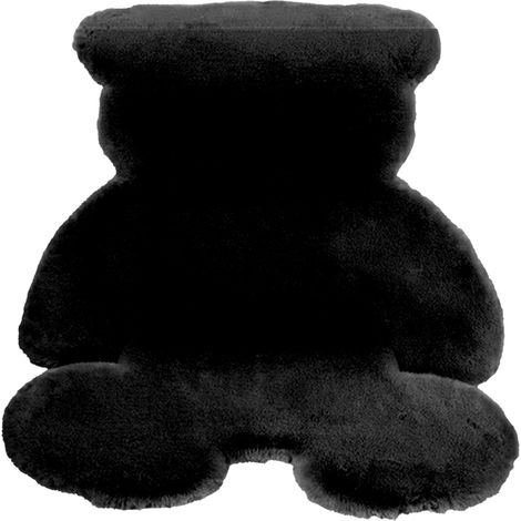 Tapis de chambre doux ours en peluche forme, moelleux tapis de sol pour enfants adolescentes chambre salon noir 45x60 (1/5)