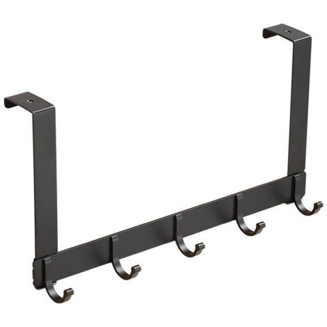 Crochets pour Rebord de Porte avec 5 Crochets, Alliage d'aluminium Accroche Patere Cadre Seche Crochet Serviette Salle De Bain Pour sans Percage Trou (1/5)