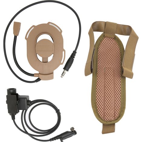 Casque unilatéral militaire HD01 pour talkie-walkie Hytera PD600 PD602 PD605 PD662, haute résistance, couleur marron. (1/5)
