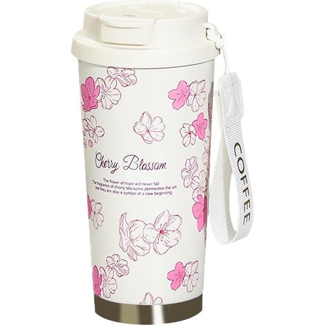 Tasse a Cafe Thermos Isotherme,Mug Isotherme 500ml,Thermos avec Couvercle Étanche,Double paroi en acier Inoxydable Tasses à café Avec paille pliable,pour Café Chaud et Froid, Lait et Thé