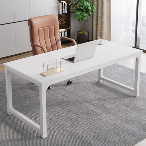 Großer Schreibtisch Weiß 160x80cm Home Office Computertisch mit viel Platz (1/5)