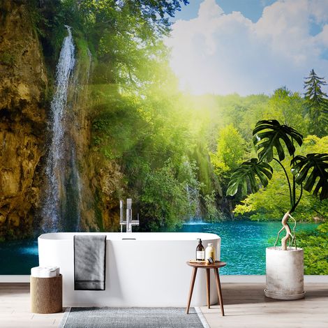 Papier peint panoramique - Paysage Cascade - 130 cm x 86 cm (1/4)