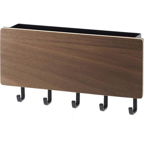 1 Porte-clés, 5 crochets, design compact, couleur beige, pour entrée et bureau (1/5)