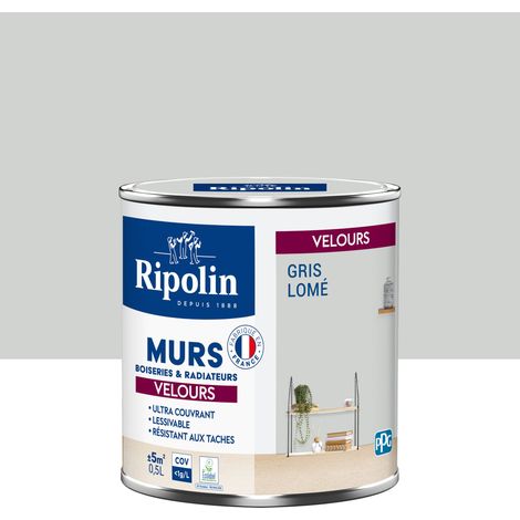 Peinture aspect Velours - 0,5L - Gris Lomé - Ripolin (1/5)