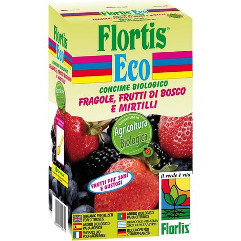 Concime bio pellet per Fragole, frutti di bosco e mirtilli 1000 g Flortis (1/5)