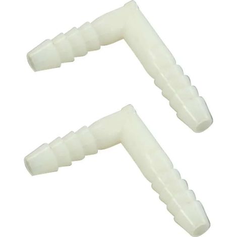 2x Raccord de tuyau coudé en L angle à 90° Connecteur Jonction Adaptateur Durite Tube Pulvérisation Tondeuse Tracteur Universel, diamètre embouts 16mm